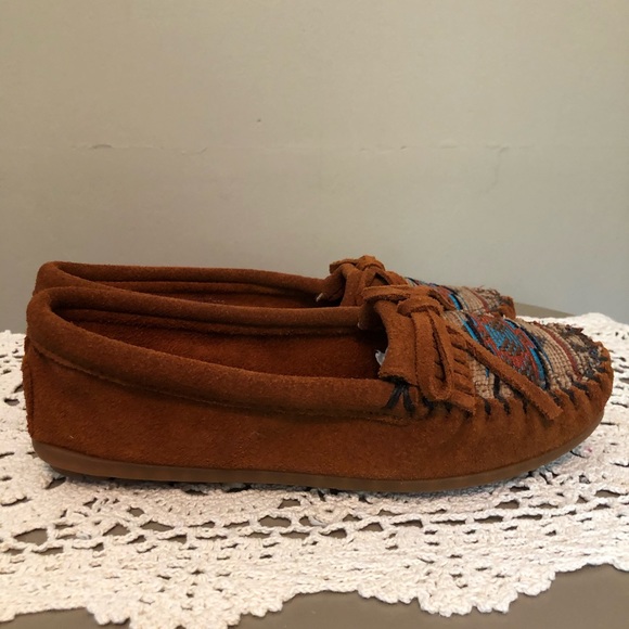 Minnetonka El Paso Southwestern Suede Moccasins - Picture 3 of 6